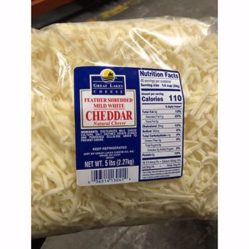 Picture of Great Lakes Cheddar Shredded Mild White 4/5 lb