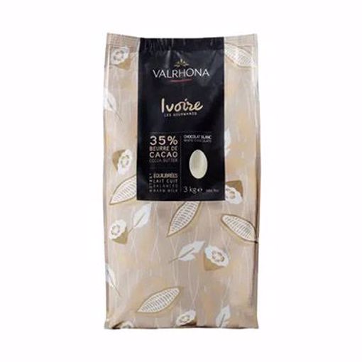 Picture of Valrhona Chocolate Feves Ivoire 35% White 3/3 kg