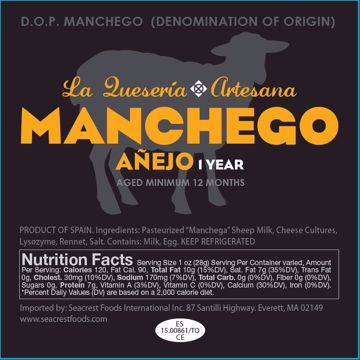 Picture of La Queseria Artesana Manchego 12 months Precut Exact Weight 16/150 gm