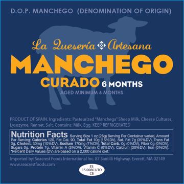 Picture of La Queseria Artesana Manchego 6 Month Wedge 16/150 gm